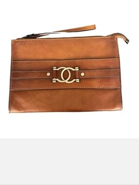 Pratesi Firenze Congac Italian Leather Clutch
